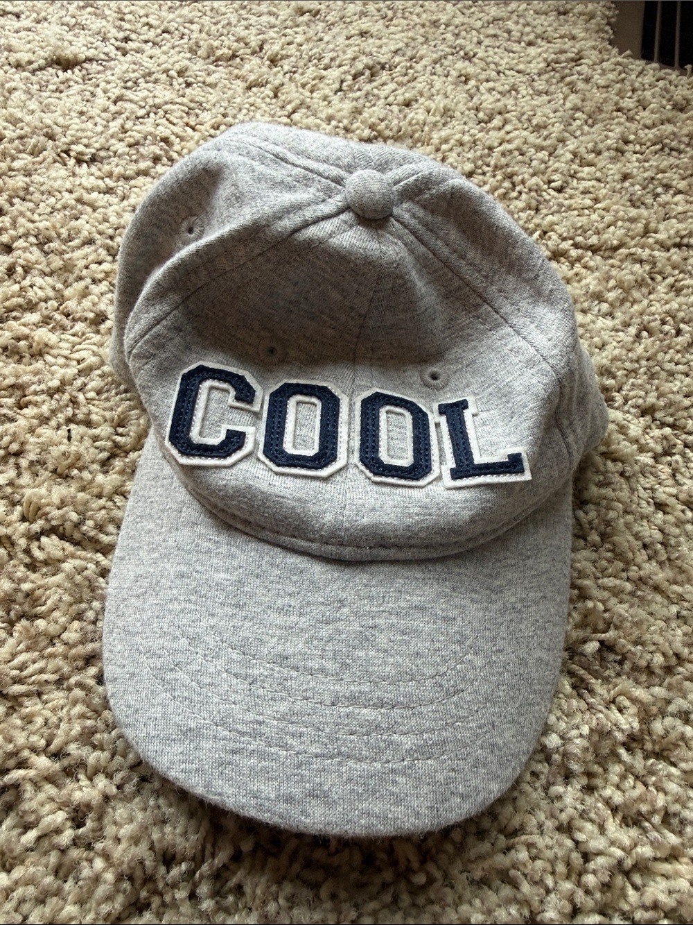 Carter's Gray Hat with Navy 'COOL' Applique